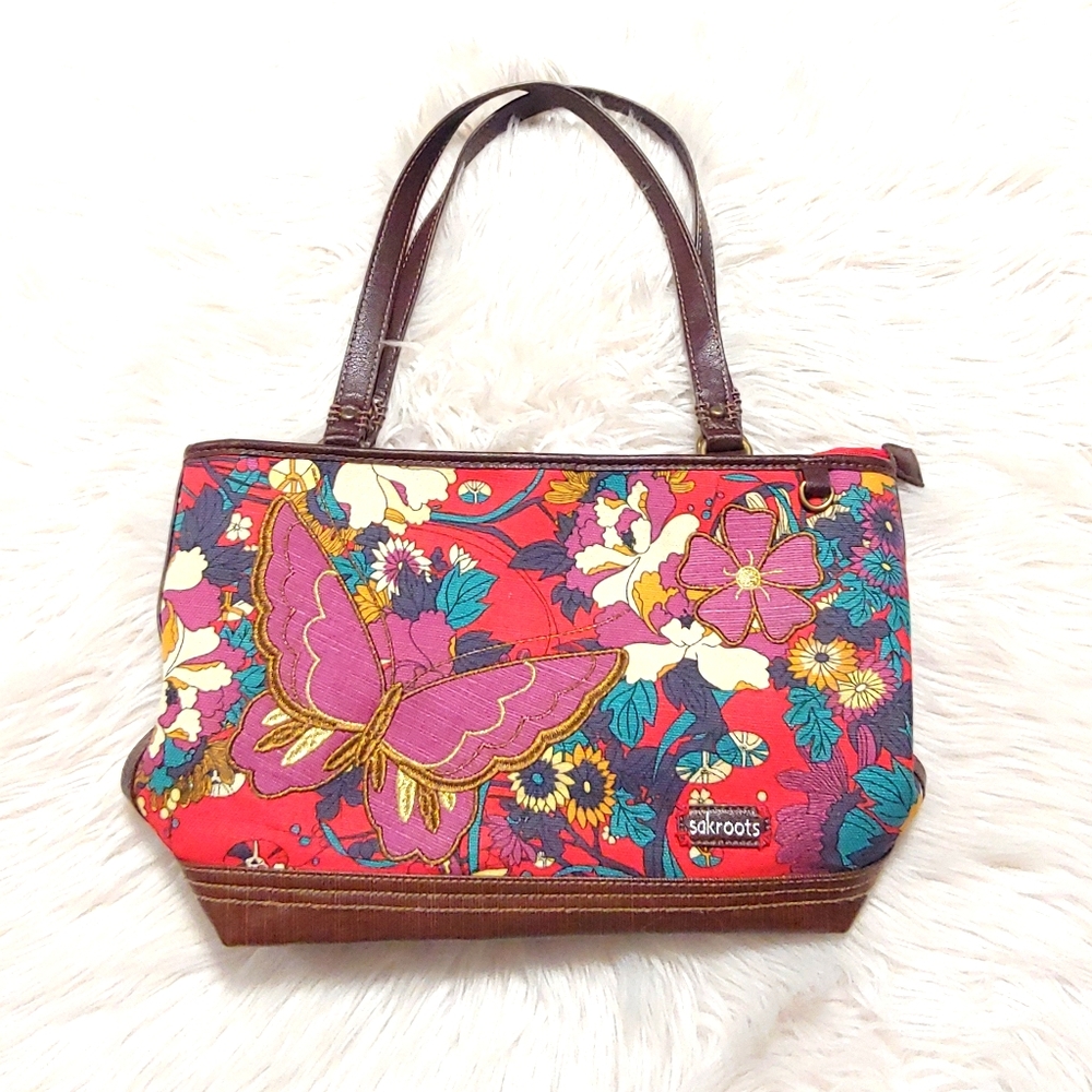 SakRoots Crimson Flower Power Critter Tote